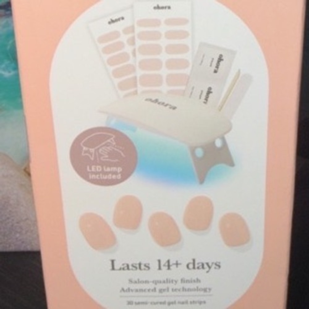 Ohora Cream Light Starter Kit OTP-001 Semi-Cured Gel Nail Strips with LED Lamp